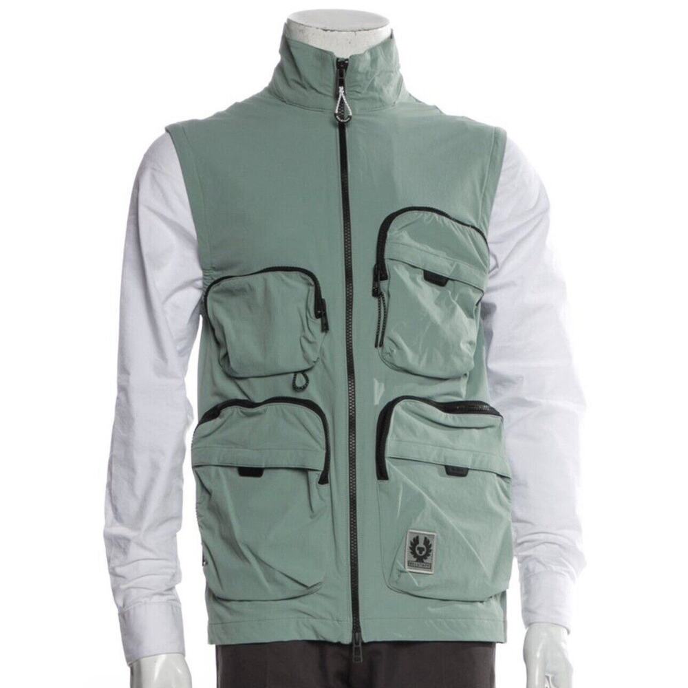 Belstaff Vest Tow Gilet Size Medium Tactical Utility New Sample Steel Green‎